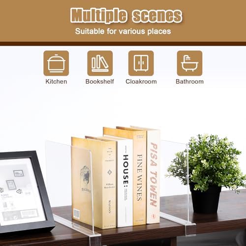 xydstay 12 Pack Acrylic Shelf Dividers for Closet Organization