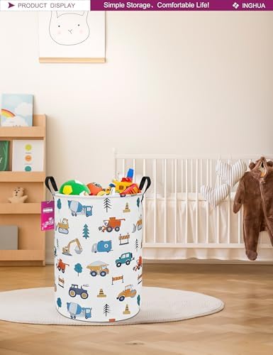 Laundry Hamper Large Canvas Fabric Storage Basket Vehicles