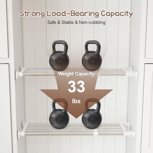 Hershii Tension Shelf Expandable Rod Closet Tension Shelf for Closet