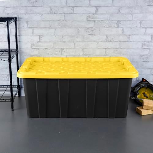 Sterilite Industrial Storage Tote with Lids for Garage, 38 Gallon, 16-Pack