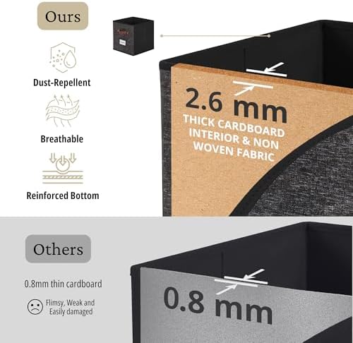 DECOMOMO Storage Bins, Cube Storage Bin with Labels