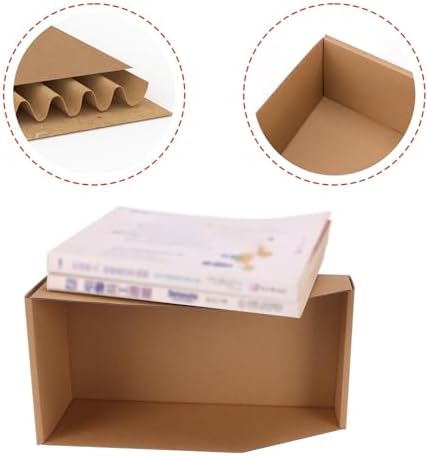 ZBEIVAN Corrugated Cardboard Storage Bins,12x6x4.5inch, 35 Packs, Brown