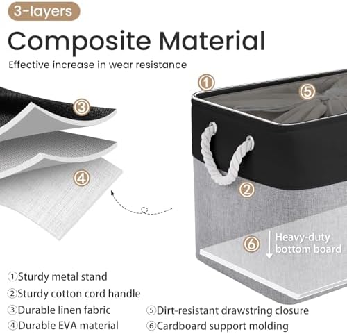 16x12x12 In Foldable Fabric Large Storage Bins with Handle 1 Pack