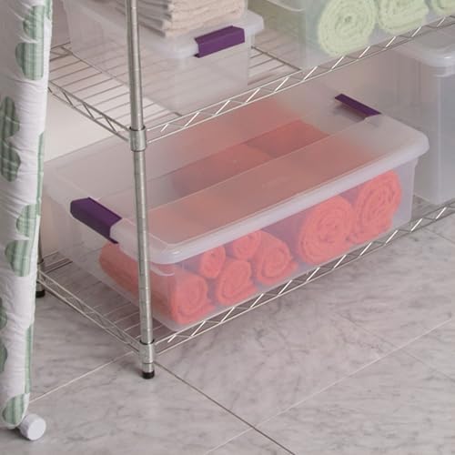 Sterilite 32 Quart ClearView Latch Box, Plastic Storage w/Clear Lid, 6 Pack