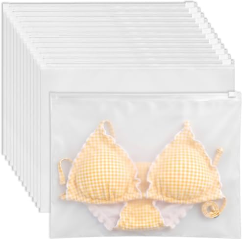 100 Pcs 8 x 10 Inch Frosted Zipper Bags for Clothes Bathing Suit