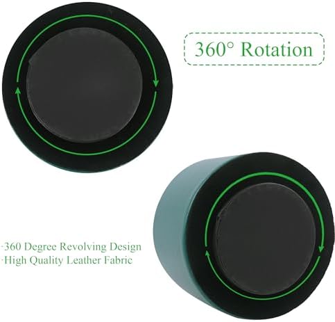 Round Leather Art Supply Organizer,Remote Control Holder,360 Degree Spinning,Multi-Functional Pencil Holder,4 Compartments Desktop Stationary Organizer(1-Sheep Green)