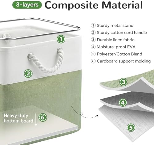 12x12 Inch Foldable Fabric Cube Storage Bins with Handles 4 Pack