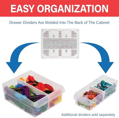 Akro-Mils 44-Drawer Plastic Storage Cabinet, 20"W x 6"D x 16"H, Black