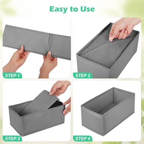Drawer Clothing Organizer 16-Pack, Grey Underwear Dividers