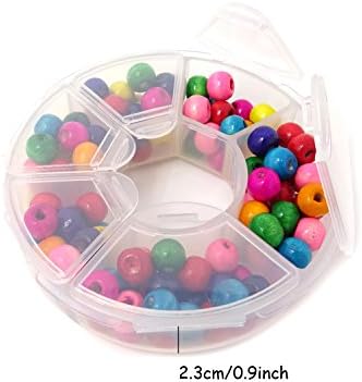 Honbay 2PCS 6 Compartment Round Shape Clear Small Plastic Storage Box Pill & Jewelry Organizer for Travel or Daily Use