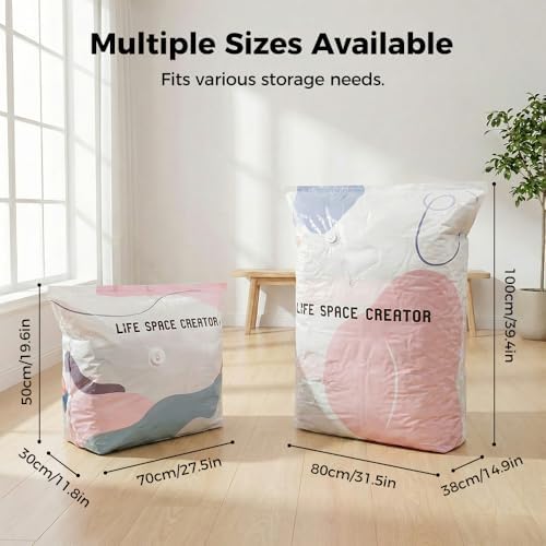 Vacuum Storage Bags for Clothes, Comforters, Compression Space Saver Bags