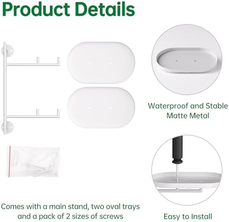 Rotating Window Shelves for Multiple Plants Indoor,2-tier Metal Corner White Plant Stand Holder Floating Hanger Shelf for Wall，Windows Sill Gifts for Planter Lover to Enhance Home Decor