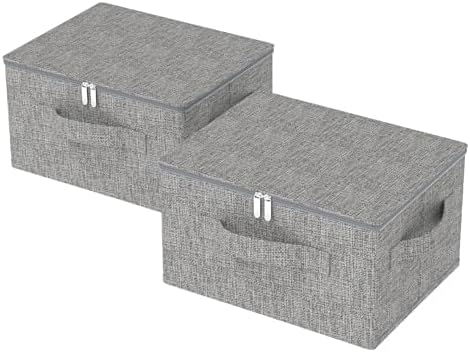 Underbed Storage Boxes with Zippers,17.7x13.7x9.8in,Grey,2 Pack
