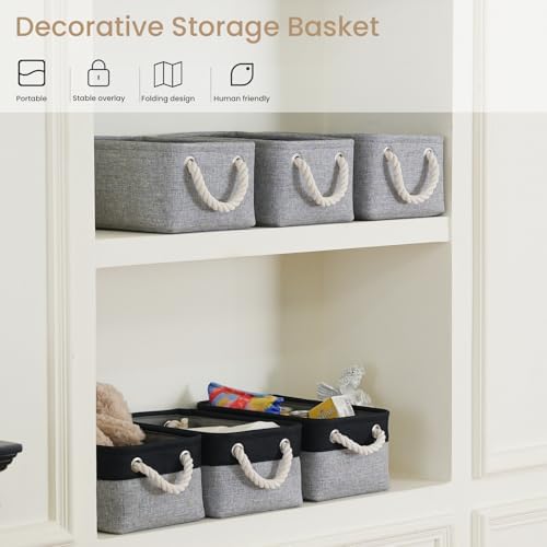 11.8x7.9x5.2 Inch Fabric Small Storage Bins with Handles 1 Pack