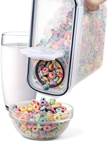 FOOYOO Cereal Containers Storage Set - 4 Piece Airtight Large Food Storage Containers(135.2oz), BPA Free Dispenser Plastic Cereal Storage Containers