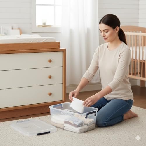 Tribello Small Storage Bins with Lids, 6-Pack Stackable Plastic Containers for Home Organization – Clear Totes for Closet and Underbed Storage, 5 Quarts