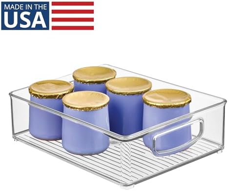 iDesign Stackable Pantry Bin, Clear | Kitchen Cabinets, Fridge or Freezer Storage, Made in USA