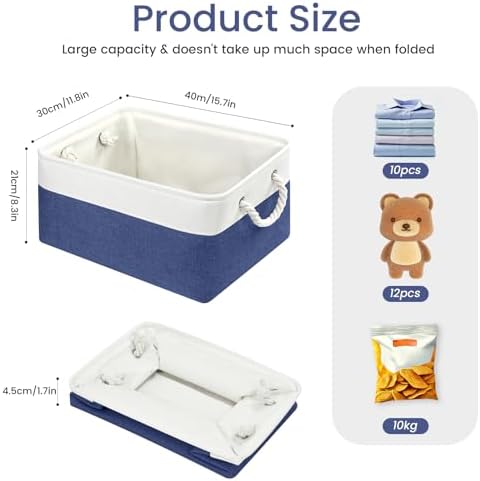 15.7x11.8x8.26 Inch Fabric Large Storage Bins with Handles 6 Pack