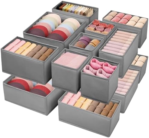 Drawer Clothing Organizer 16-Pack, Grey Underwear Dividers