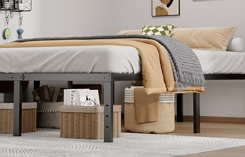 LUMUNANCE Metal Bed Frame California King Size - 16 Inch Heavy-Duty Cal King Platform Bed Frame No Box Spring Needed, Easy Assembly, Noise-Free, Sturdy Mattress Foundation, Underbed Storage Space