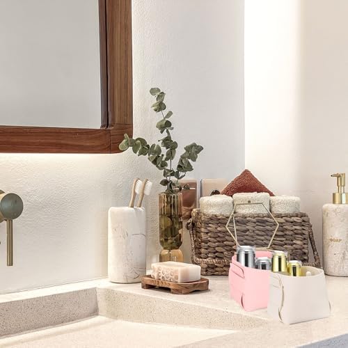 uxcell Valet Tray Organizer, PU Leather Desktop Storage Organizer Box Tray Entryway Table Bedside Nightstand Catchall Vanity Tray for Jewelry Key Coin Watch Wallet (Grey)