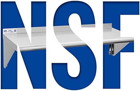 Hally Stainless Steel Shelf 18"x36" NSF Commercial Wall Mount Rack Shelving | 350LB, Metal Wall Shelves, Kitchen Racks & Shelves, Floating Shelving, Heavy Duty, for Restaurant, Kitchen, Home & Hotel