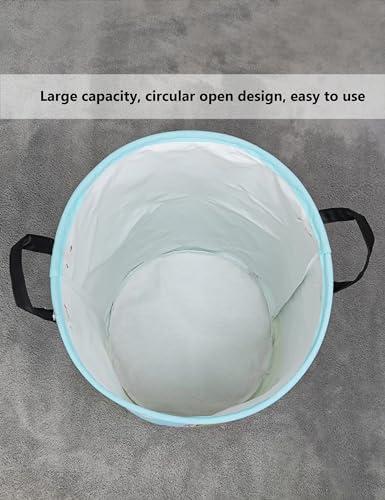 Foldable Waterproof Round Fabric Laundry Basket Home, Forest Castle | Large Capacity, For Apparel Textiles, Plush Goods Storage, Whole House Tidying