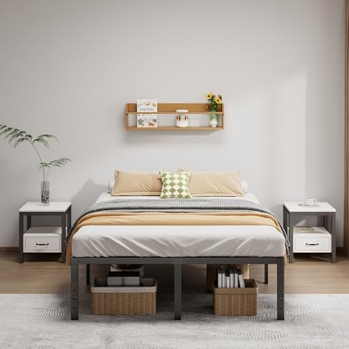 LUMUNANCE Metal Bed Frame King Size - 18 Inch Heavy-Duty King Platform Bed Frame No Box Spring Needed, Easy Assembly, Noise-Free, Sturdy Mattress Foundation, Underbed Storage Space