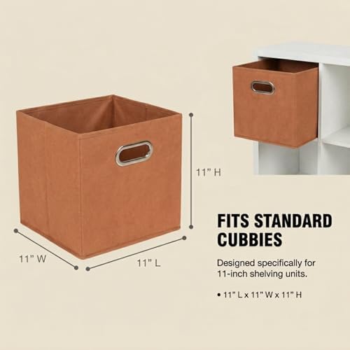 Household Essentials Fabric Storage Bins 6 Piece Set, Terracotta Color