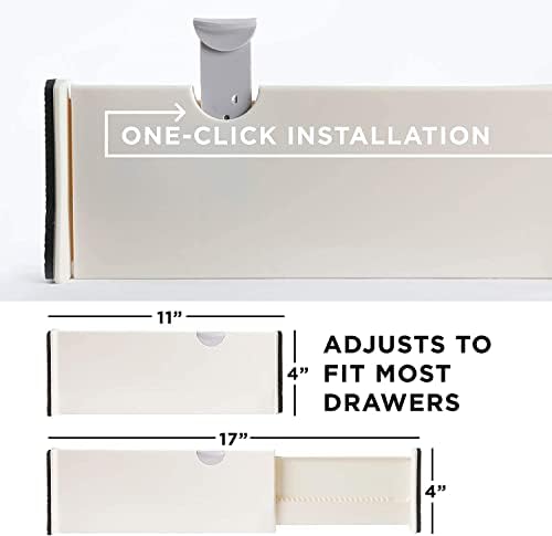 8 Drawer Organizer and Dividers, Organize Silverware and Utensils in Home Kitchen, Divider for Clothes in Bedroom Dresser, Designed to Not Snag Underwear and Bra Fabrics, Bathroom Storage Organizers