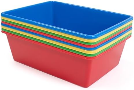 Humble Crew Plastic Storage Bins for Kids, Large Removable Toy Organizer | BPA-free, lightweight, fits cubbies and bookshelves, compatible with most toddler shelving for playroom, bedroom, or nursery