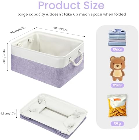 15.7x11.8x8.26 Inch Fabric Large Storage Bins with Handles 6 Pack