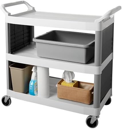 Rubbermaid Commercial Products Standard Bus/Utility Box, 7-Gallon, Gray, Heavy Duty Plastic Restaurant Wash Basin/Dish Washing Tub for Kitchen Organization/Storage