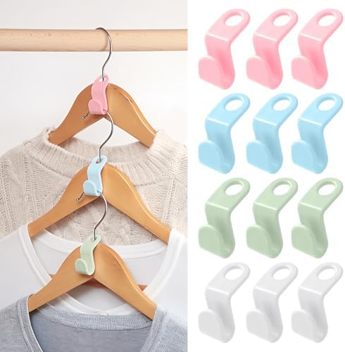 100 PCS Space Saving Hanger - Space Saver Clothes Hanger Connector with Stacking Hooks and Heavy Duty Cascading Connection