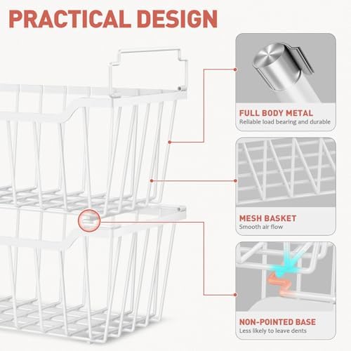 Goovilla Freezer Organizer Bins for 5-7 Cu.FT Chest Freezer,8 Pack White