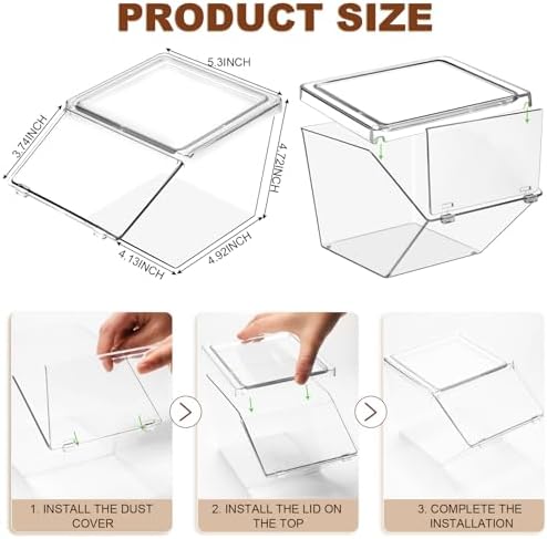Yerliker 12 Pcs 4 Pcs Stackable Storage Bins with Lids Organizer, Clear