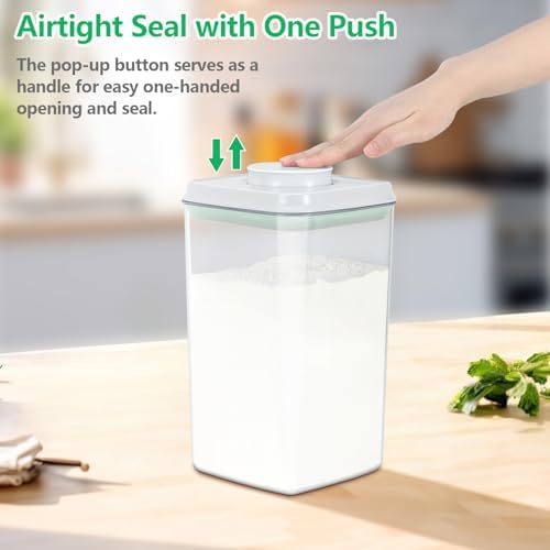 4.2 Qt Airtight Flour Rice Storage Container with Pop-up Lid Sugar Holder