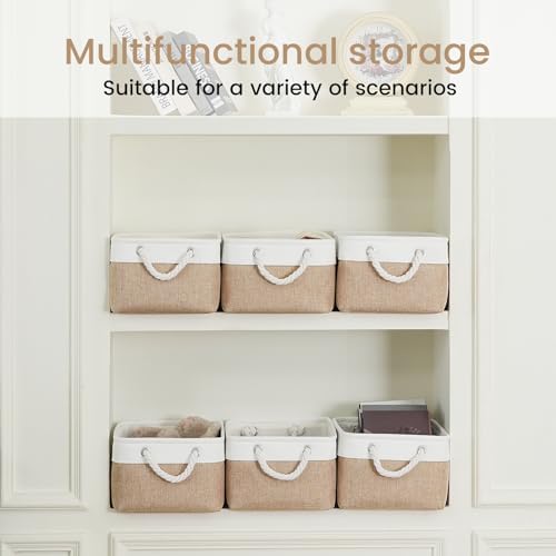 13.8x9.8x6.7 Inch Fabric Small Storage Bins with Handles 3 Pack