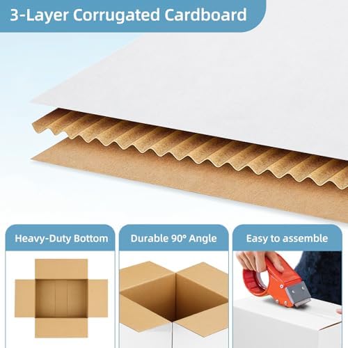 Famagic 10 Pack 6x6x6 Inch Small Shipping Boxes White Corrugated Cardboard Boxes Mailer for Small Business, Mailing Boxes for Packaging Bulk