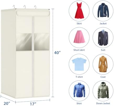 Zilink Garment Storage Bags for Hanging Clothes Suit Garment Bag 40in Beige