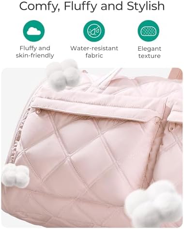 BAGSMART Garment Duffel Bag, Convertible 2-in-1 Puffy Water-Resistant Carry-On with Shoe Compartment (A-Dark Pink)