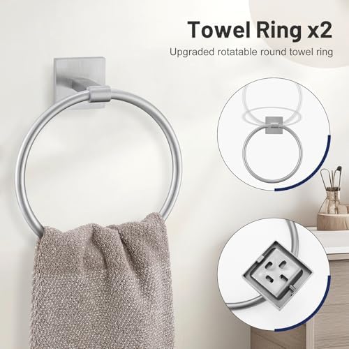 Lairuier 10-Piece Brushed Nickel Bathroom Accessories, Towel Bar Set
