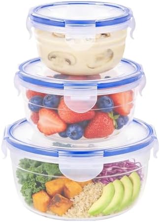 KIGI Food Storage Container, Round, Set of 3 (1.25-4.3 Cup)