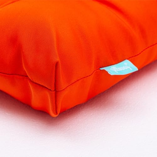 QILLOWAY Outdoor Chair Cushion for Patio Furniture, Waterproof Patio Cushions Set of 4 with Ties, Fade Resistant Replacement Pads for Outdoor Rocking Chairs,Orange