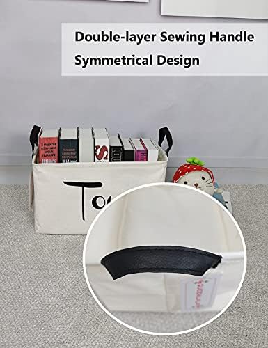 QUEENLALA Rectangular Collapsible Laundry Basket with Side Handles, Toys