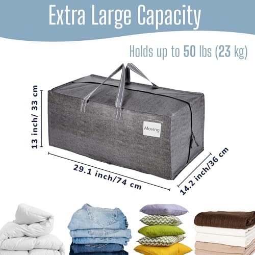 VENO 2 Pack Heavy Duty Moving Bags with Backpack Straps, Zippers & Handles, Extra Large Packing Bags for College Dorm Essentials, Moving Supplies Alternative to Cardboard Moving Boxes