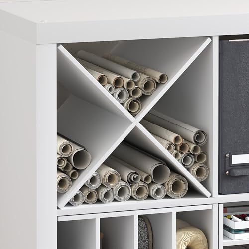 Furinno Cubicle X-Shelf Cube Insert, 3-Shelf Cube Organizer, White
