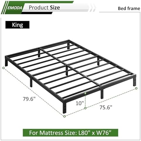 EMODA 10 Inch King Bed Frame No Box Spring Needed