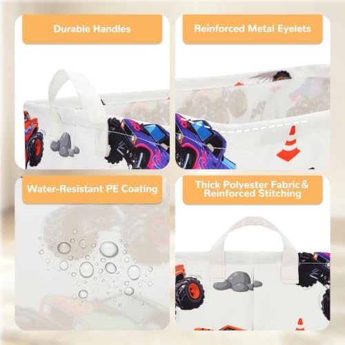 Kids Basket with Handles, Storage Toy Box for Boys, Truck