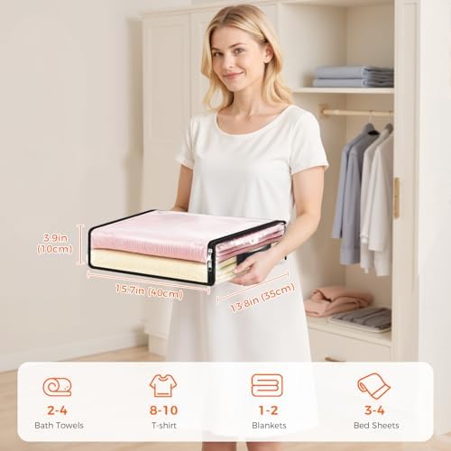 SpaceWhisper Clear Sheet Storage Bags, 6 Pack, 15.7 x 13.8 x 3.9 in